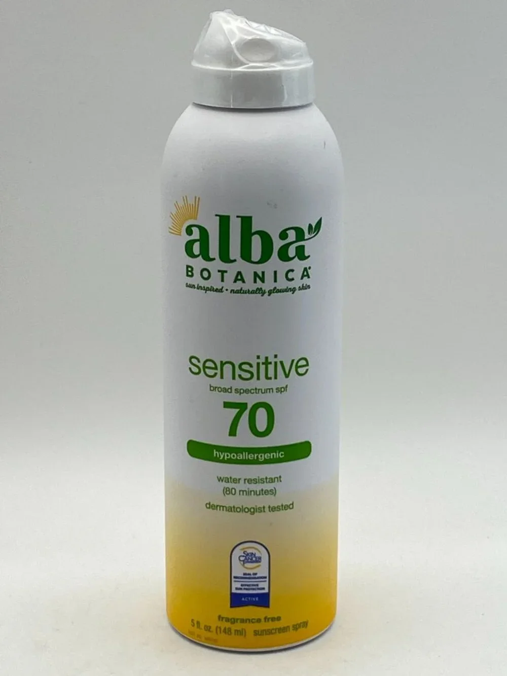Alba Botanica Sensitive Broad Spectrum SPF 70 Sunscreen Spray (5 fl oz)